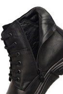 Erkek Siyah Bağcıklı Fermuarlı Deri Casual Bot | Derimod