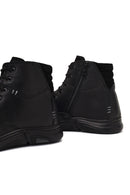 Erkek Siyah Bağcıklı Fermuarlı Deri Casual Bot | Derimod