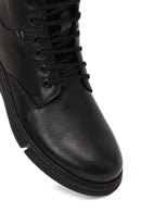 Erkek Siyah Bağcıklı Fermuarlı Deri Casual Bot | Derimod