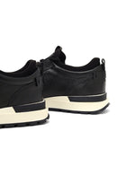 Men's Black Thick Sole Leather Casual Sneaker | Derimod