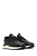 Men's Black Thick Sole Leather Casual Sneaker | Derimod
