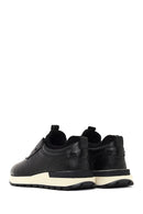 Men's Black Thick Sole Leather Casual Sneaker | Derimod