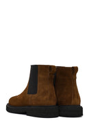 Erkek Kahverengi Fermuarlı Süet Deri Bot | Derimod