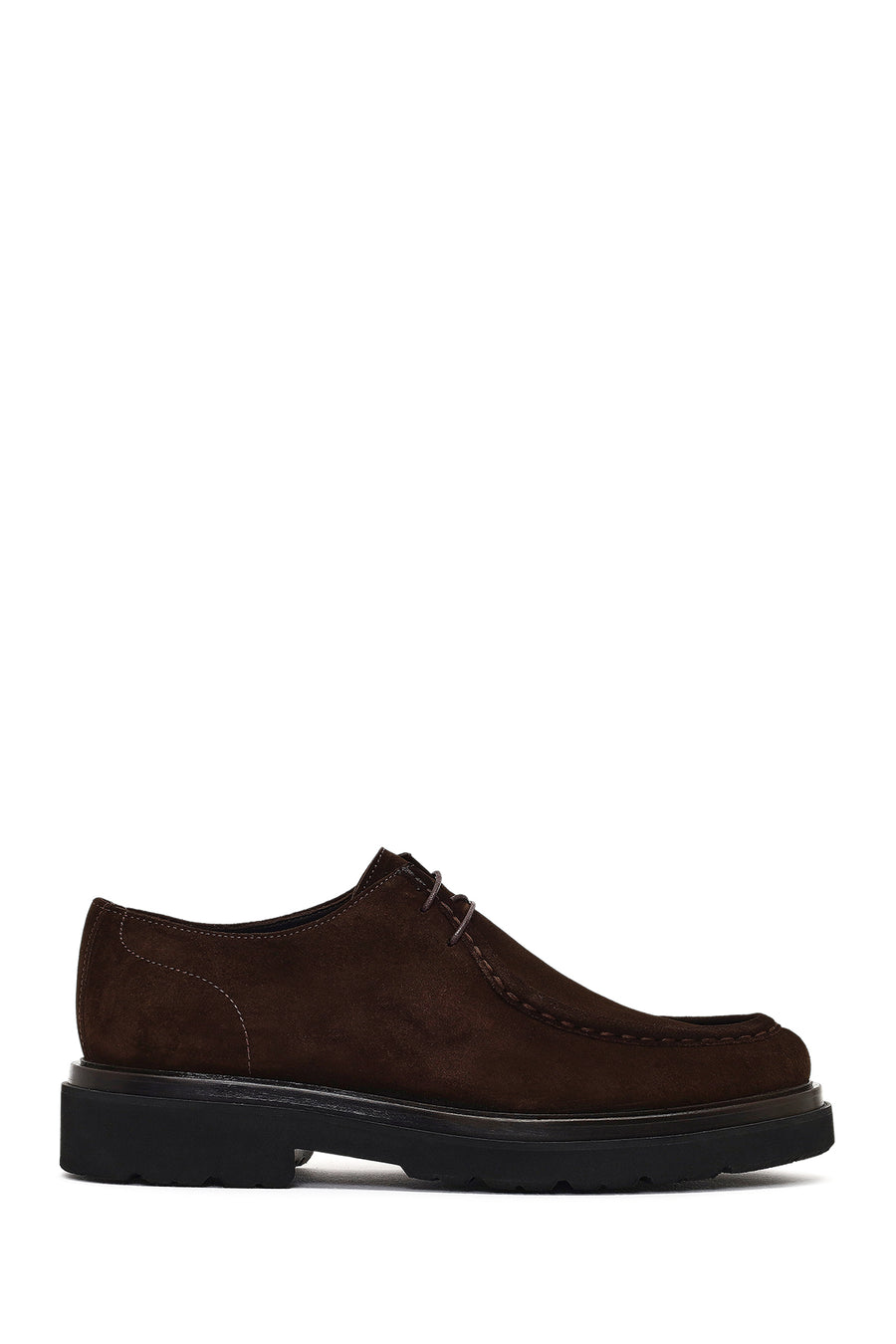 Men's Brown Lace-Up Thick-Soled Suede Leather Casual Shoes 25WFD722010 | Derimod