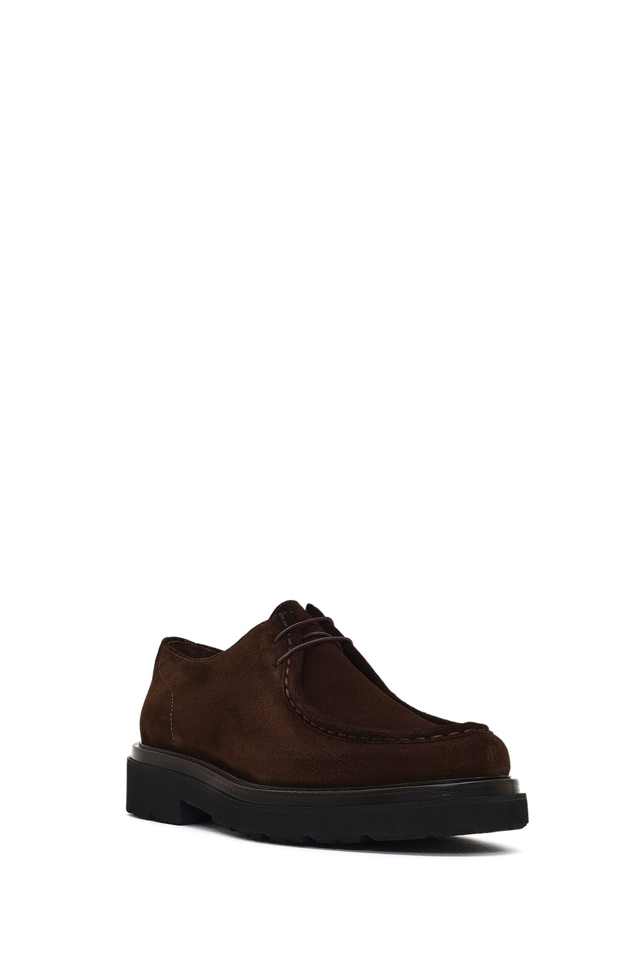 Men's Brown Lace-Up Thick-Soled Suede Leather Casual Shoes