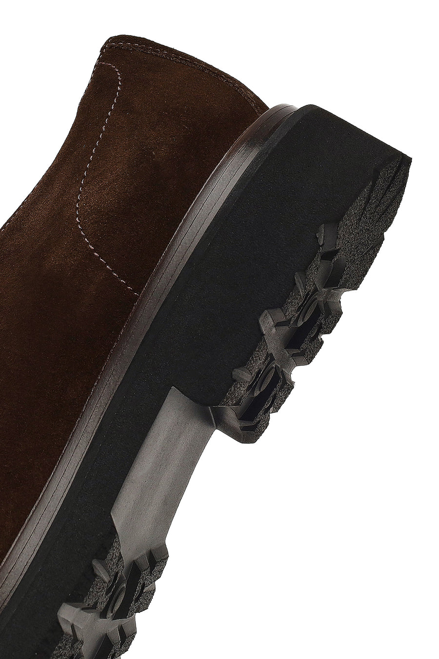 Men's Brown Lace-Up Thick-Soled Suede Leather Casual Shoes