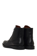 Men's Black Lace-Up Zipper Leather Casual Boot | Derimod