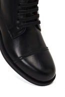 Men's Black Lace-Up Zipper Leather Casual Boot | Derimod