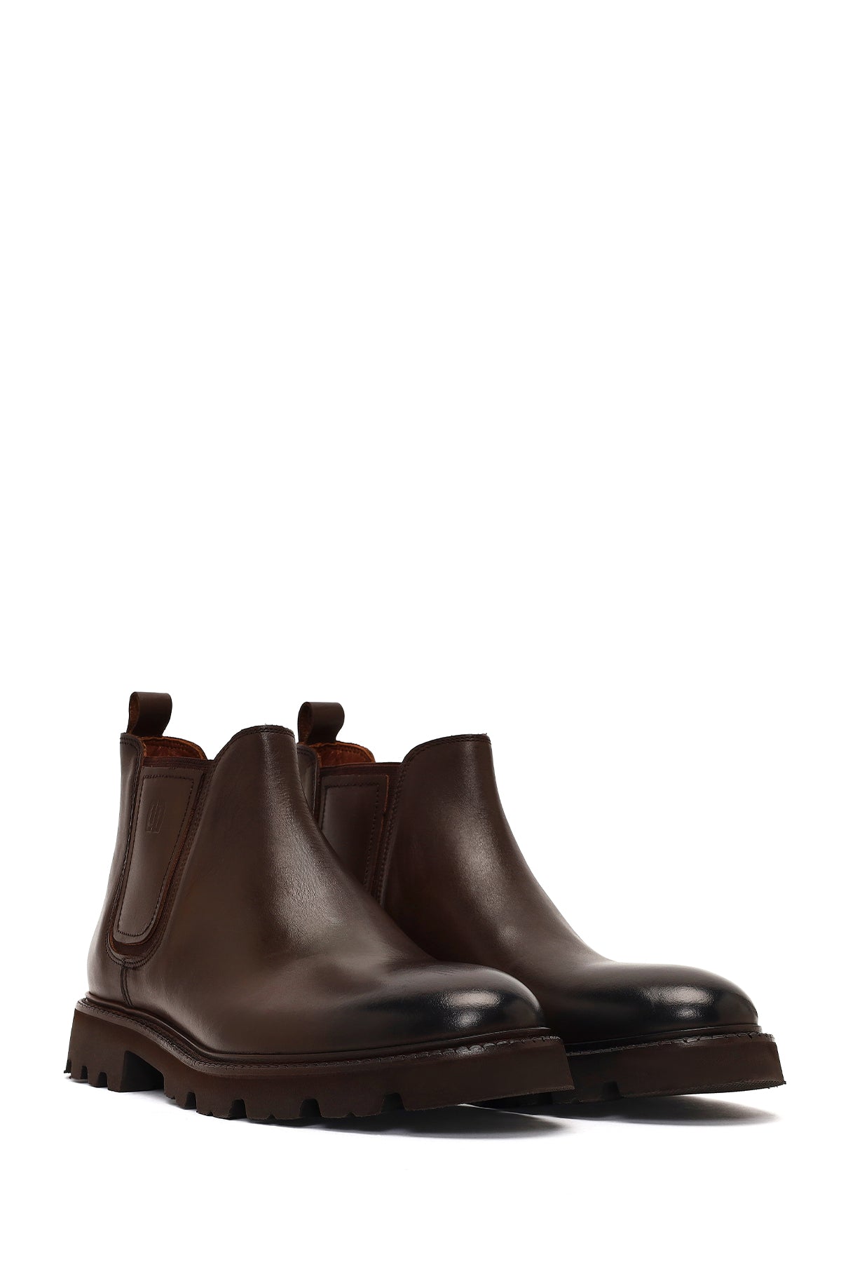 Erkek Kahverengi Deri Chelsea Bot