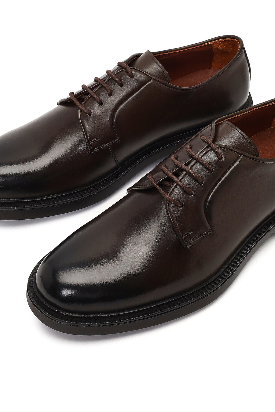 Men's Brown Lace-Up Leather Casual Shoes