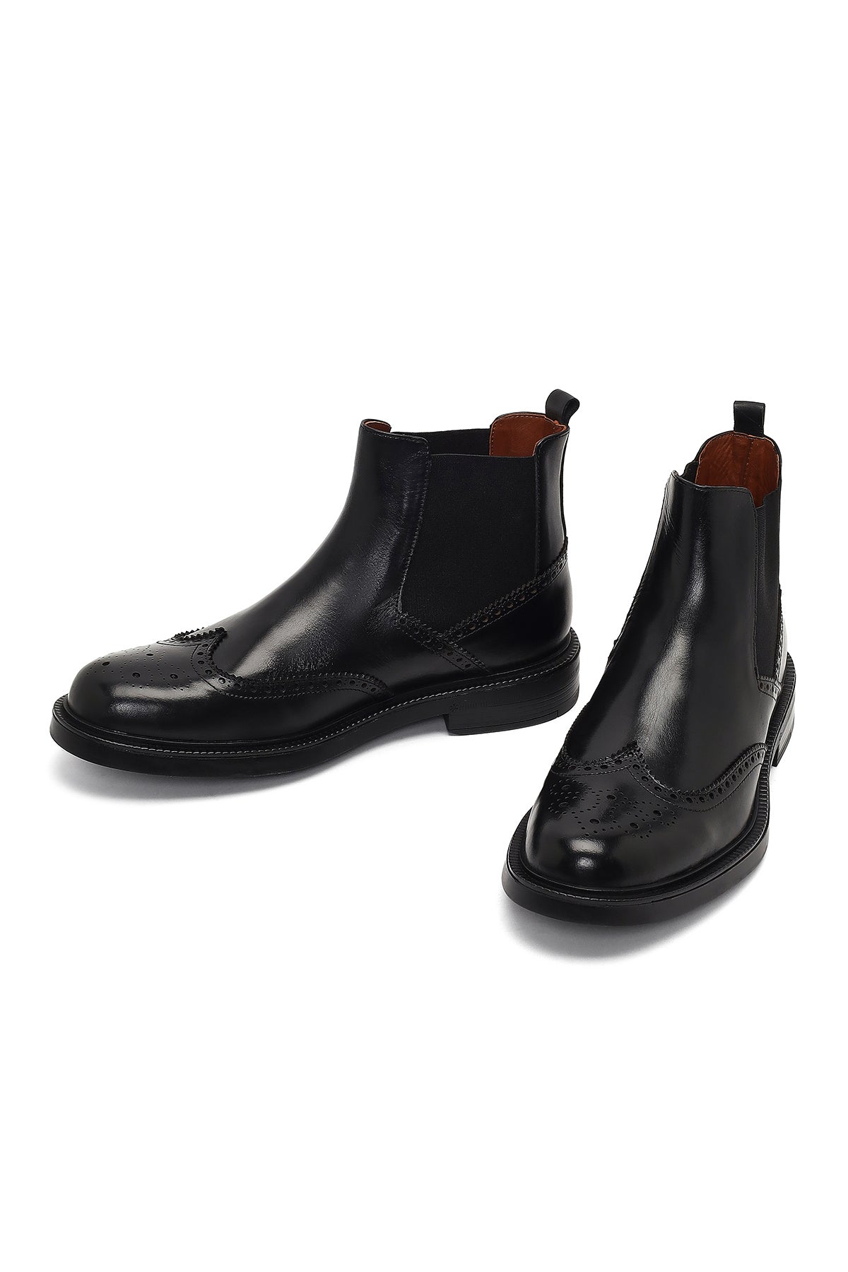 Erkek Siyah Deri Chelsea Bot
