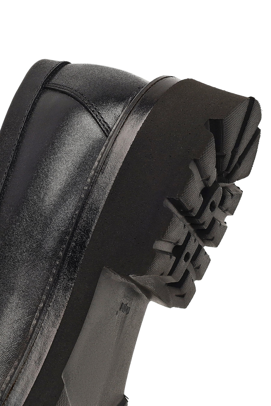 Men's Black Buckled Thick-Soled Leather Loafer