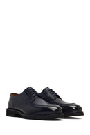 Men's Navy Blue Lace-up Leather Casual Shoes | Derimod