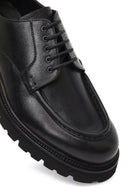 Erkek Siyah Bağcıklı Kalın Tabanlı Deri Casual Ayakkabı | Derimod