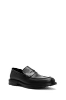 Male Black Leather Classic Loafer | Derimod