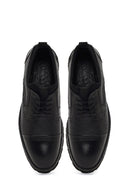 Erkek Siyah Bağcıklı Kalın Tabanlı Deri Casual Ayakkabı | Derimod