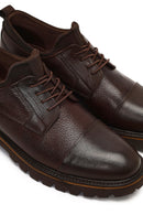 Men's Brown Lace-Up Thick Sole Leather Casual Shoes | Derimod
