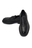 Men's Black Thick-Soled Leather Loafer | Derimod
