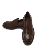 Erkek Kahverengi Kalın Tabanlı Deri Loafer | Derimod