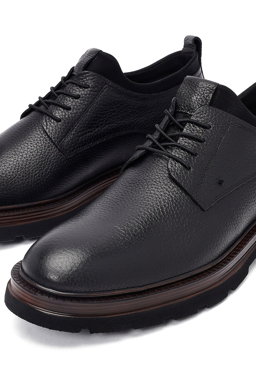 Men's Black Lace-up Leather Casual Shoes