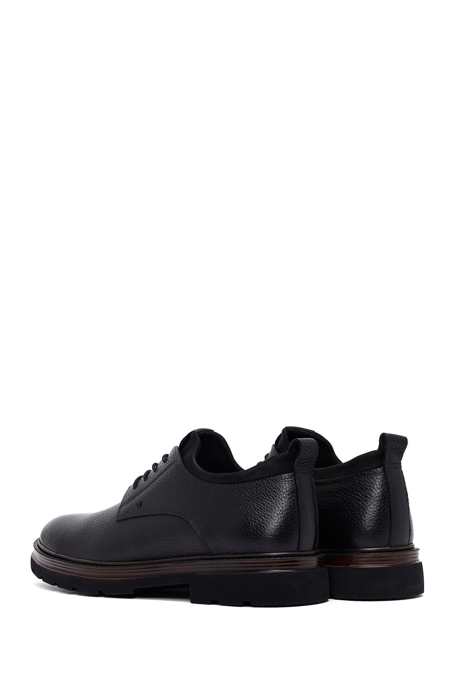 Men's Black Lace-up Leather Casual Shoes