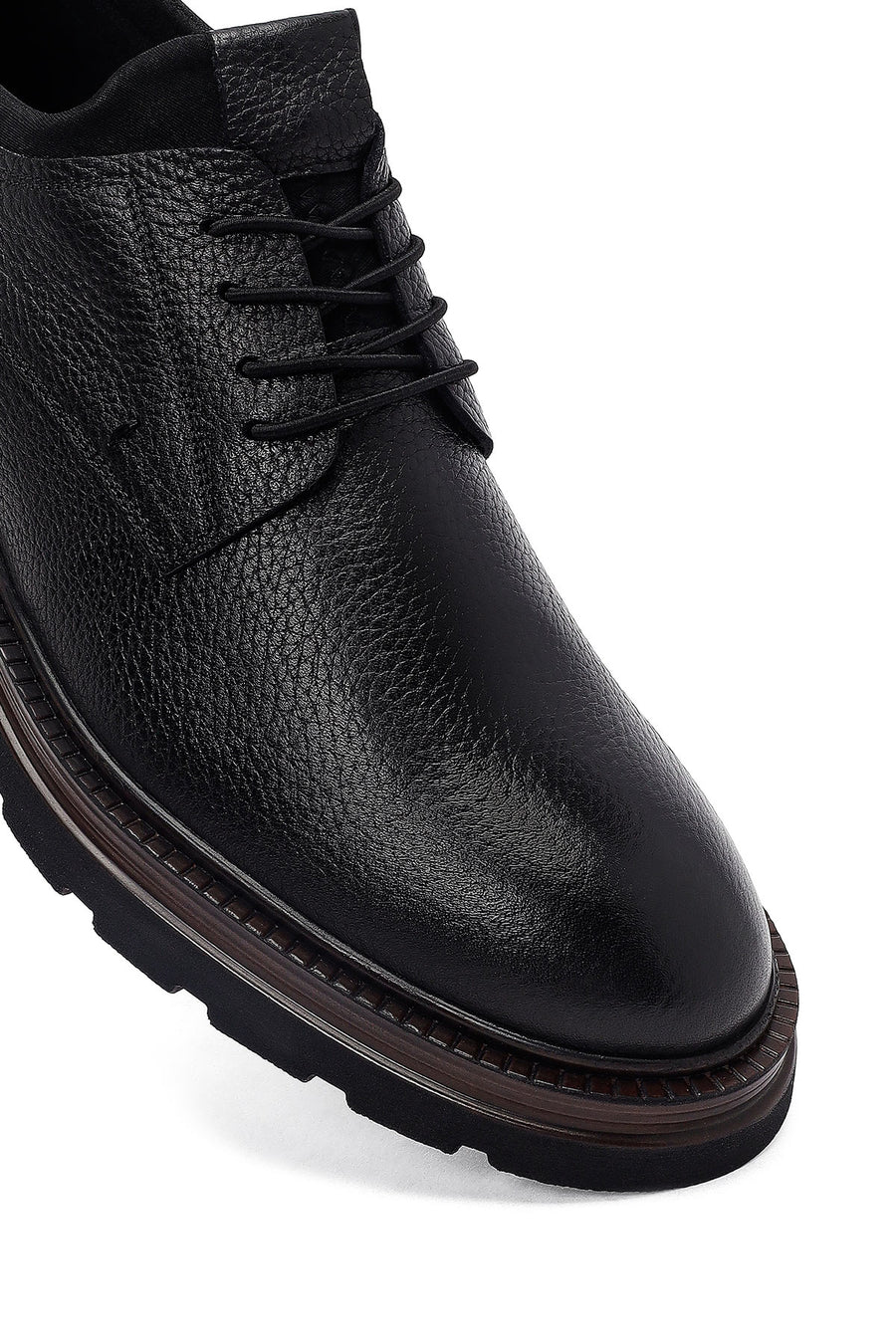 Men's Black Lace-up Leather Casual Shoes
