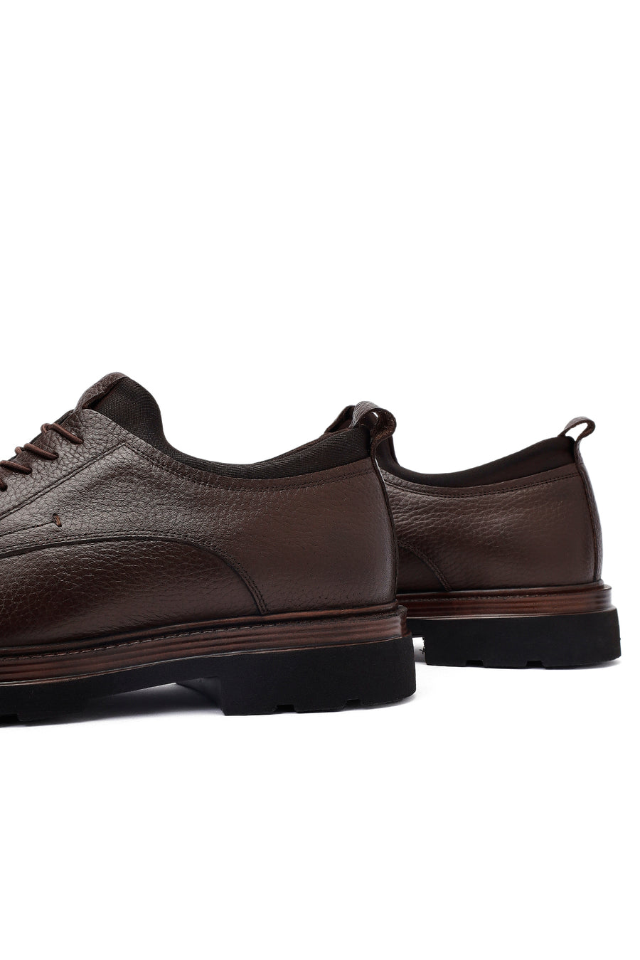 Men's Brown Lace-Up Leather Casual Shoes