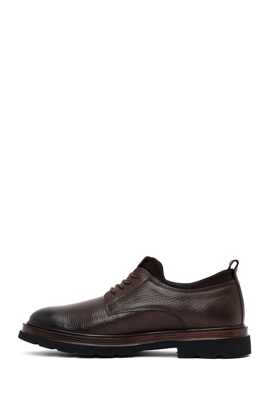 Men's Brown Lace-Up Leather Casual Shoes