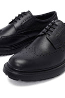 Men's Black Lace-Up Thick-Soled Leather Casual Shoe | Derimod