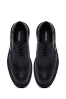 Men's Black Lace-Up Thick-Soled Leather Casual Shoe | Derimod