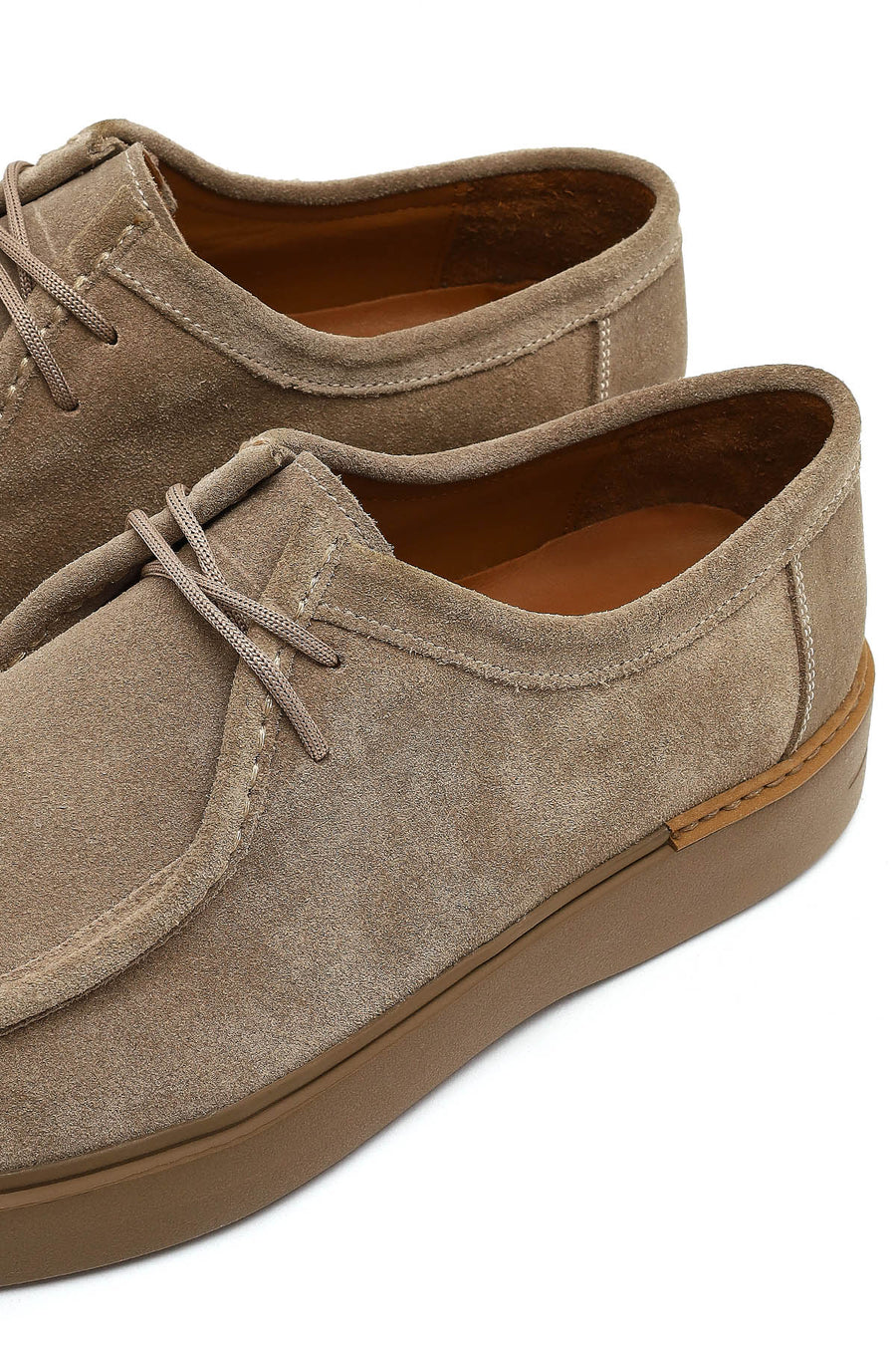 Men Beige Suede Leather Casual Shoes