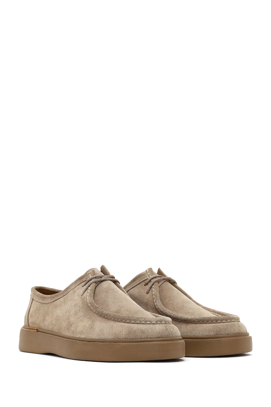 Men Beige Suede Leather Casual Shoes