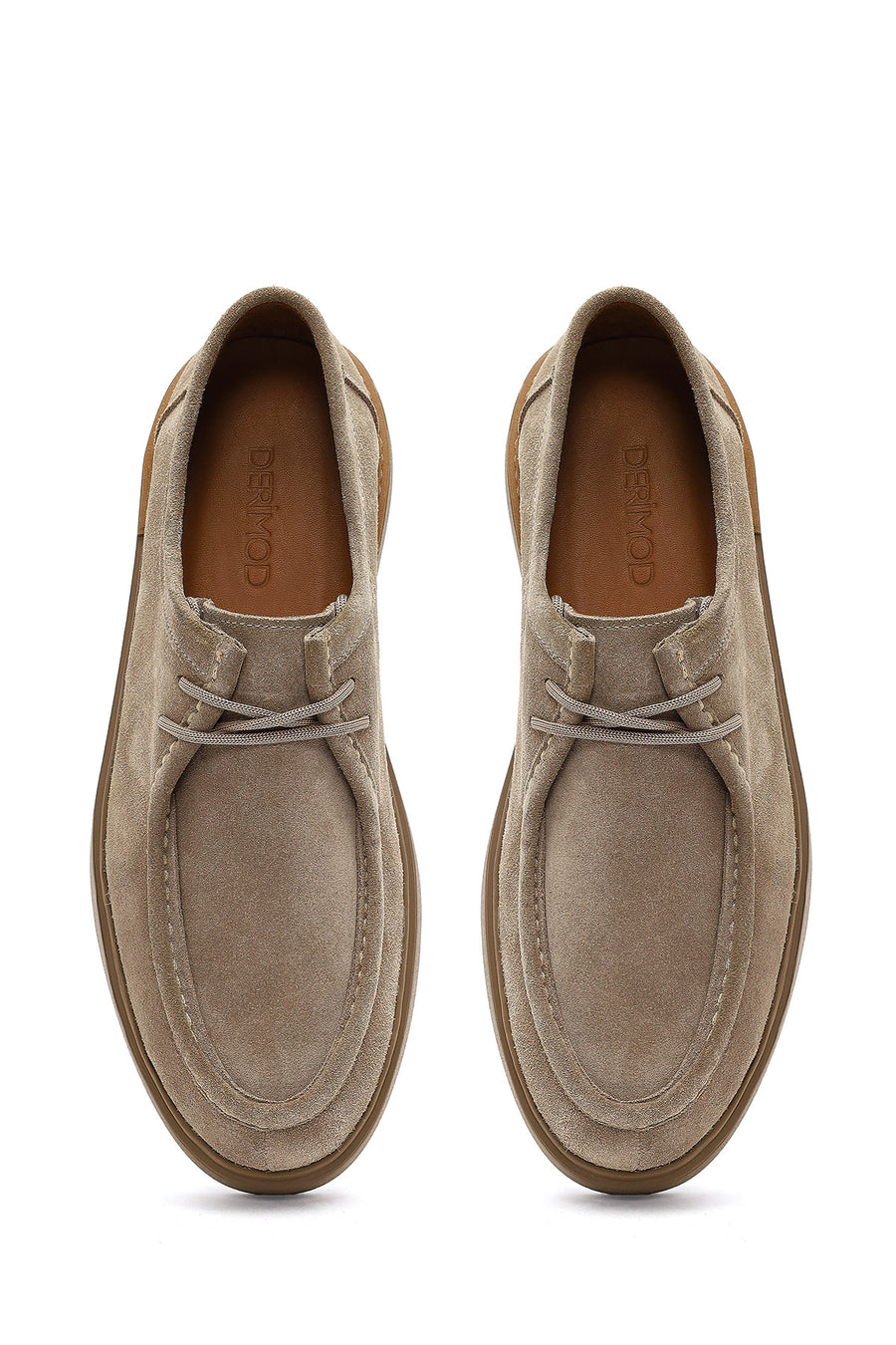 Men Beige Suede Leather Casual Shoes