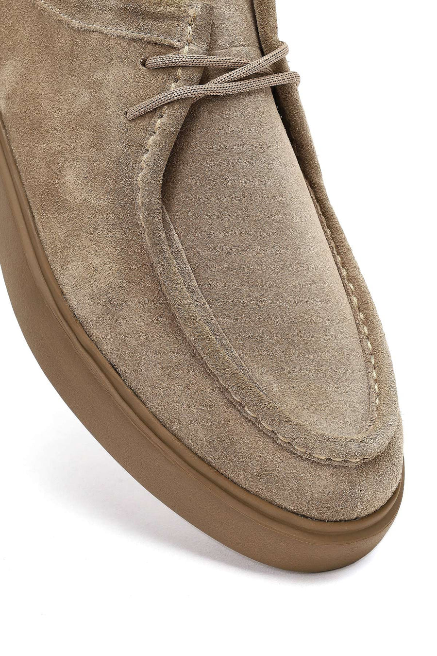 Men Beige Suede Leather Casual Shoes