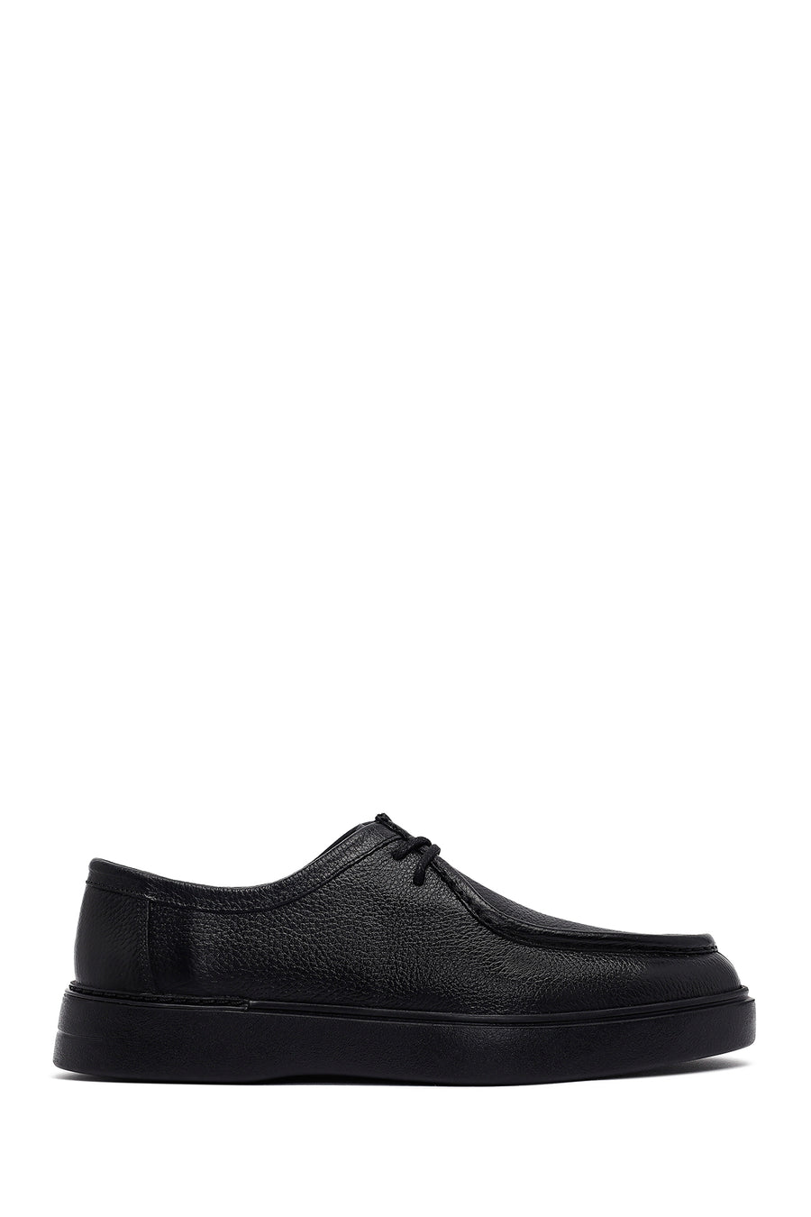 Men's Black Lace-Up Thick-Soled Leather Casual Shoe 25WFD7510FT | Derimod