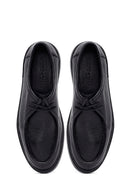 Erkek Siyah Bağcıklı Kalın Tabanlı Deri Casual Ayakkabı | Derimod