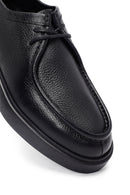 Erkek Siyah Bağcıklı Kalın Tabanlı Deri Casual Ayakkabı | Derimod