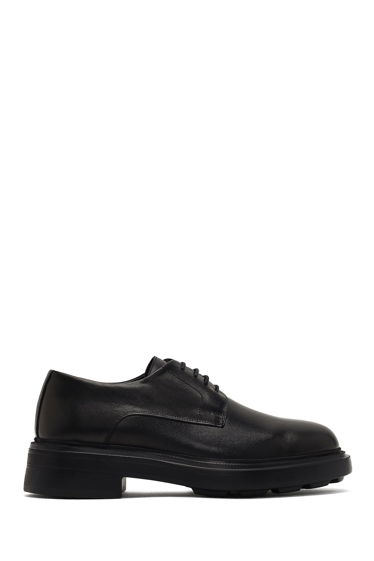 Men's Black Lace-Up Thick-Soled Leather Casual Shoe 25WFD751118 | Derimod