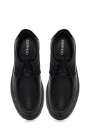 Erkek Siyah Bağcıklı Kalın Tabanlı Deri Casual Ayakkabı | Derimod