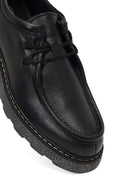 Erkek Siyah Bağcıklı Kalın Tabanlı Deri Casual Ayakkabı | Derimod