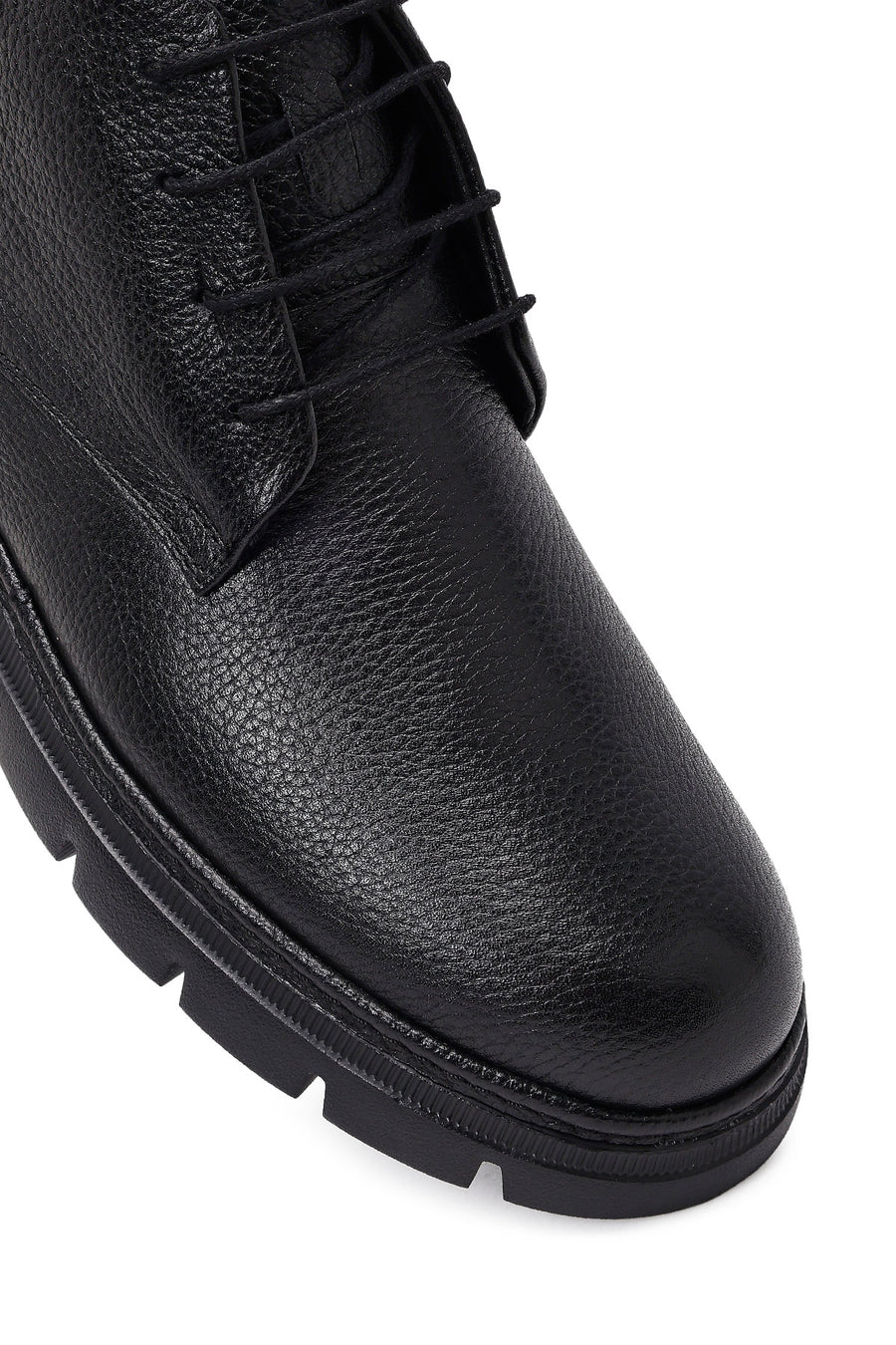Men's Black Lace-Up Leather Casual Boots