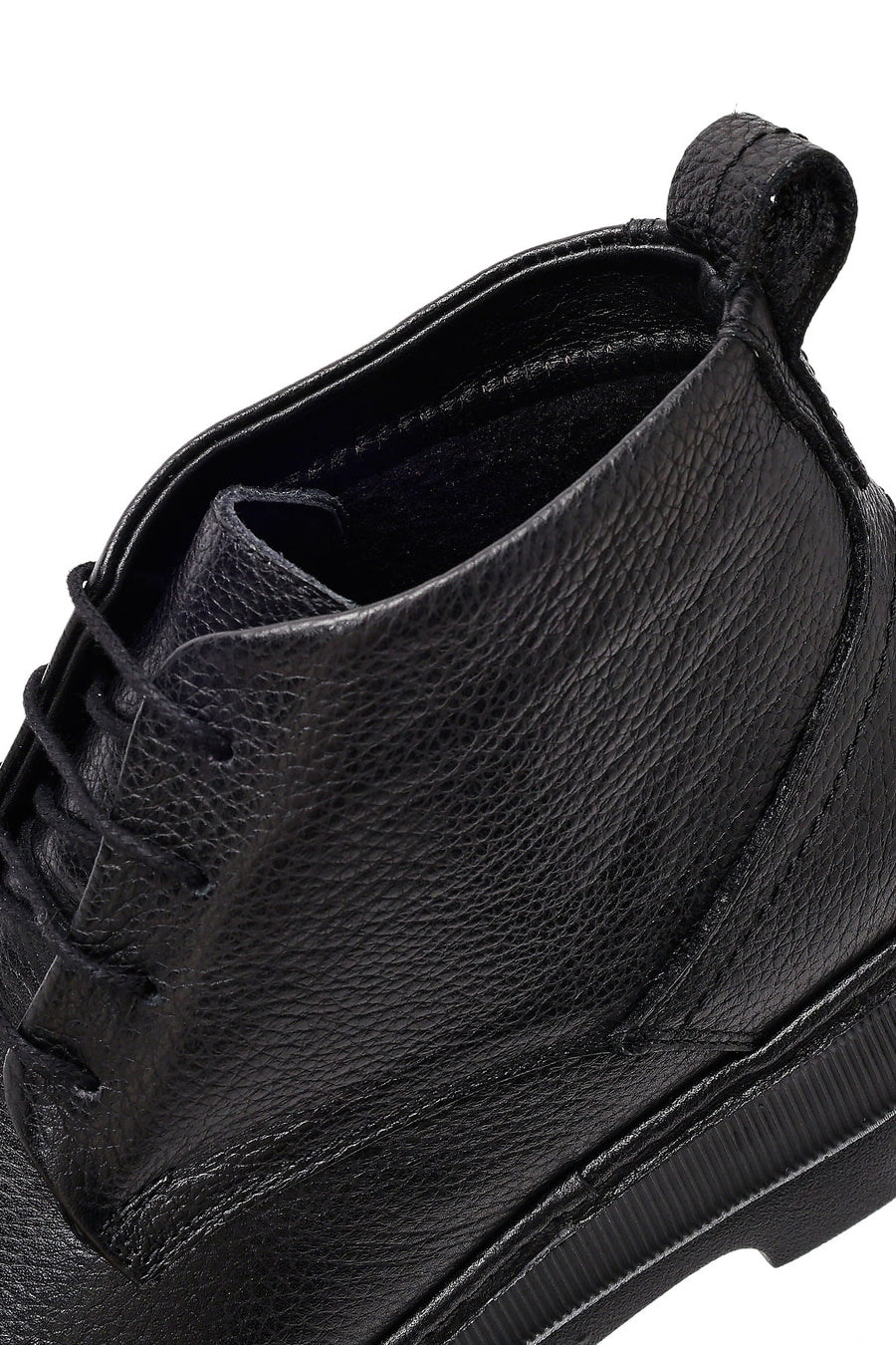 Men's Black Lace-Up Leather Casual Boots