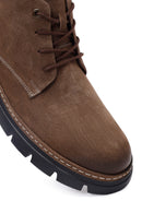 Men's Brown Lace-up Nubuck Leather Casual Boot | Derimod