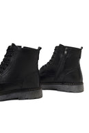 Men's Black Zippered Thick-Soled Leather Boots | Derimod