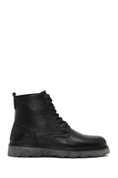 Men's Black Zippered Thick-Soled Leather Boots | Derimod