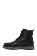 Men's Black Zippered Thick-Soled Leather Boots | Derimod