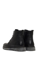 Men's Black Zippered Thick-Soled Leather Boots | Derimod