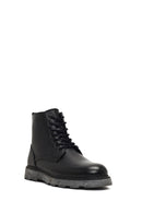 Men's Black Zippered Thick-Soled Leather Boots | Derimod