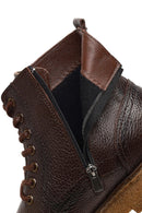 Erkek Kahverengi Fermuarlı Kalın Tabanlı Deri Bot | Derimod