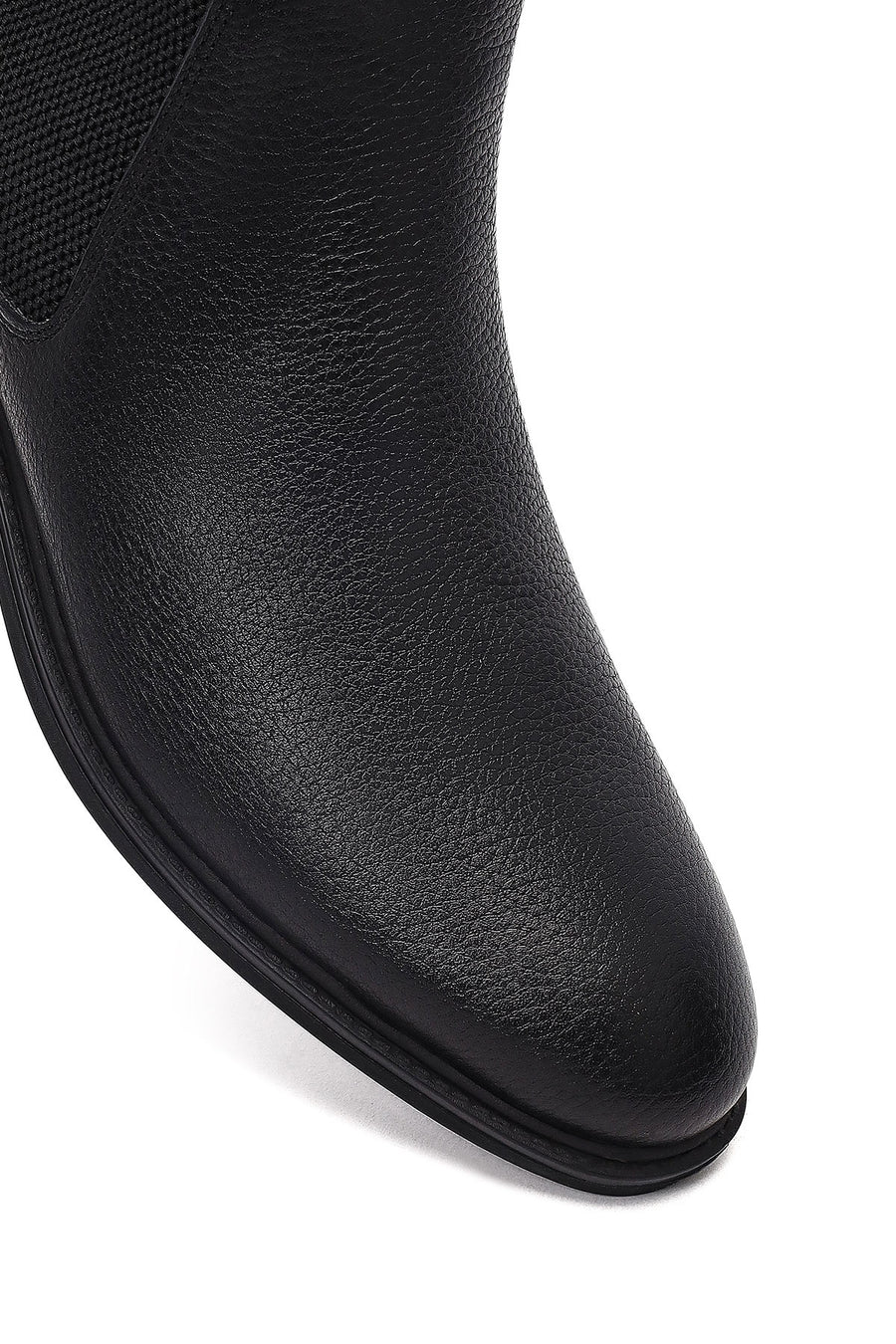Male Black Leather Casual Chelsea Boots